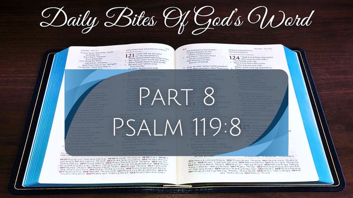 Daily Bites Of God's Word - Part 8 - Psalm 119:8