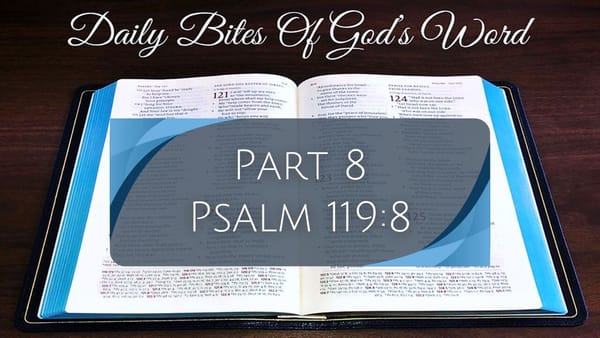 Daily Bites Of God's Word - Part 8 - Psalm 119:8